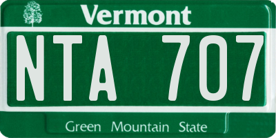 VT license plate NTA707