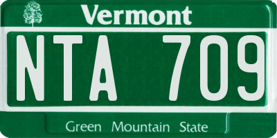 VT license plate NTA709
