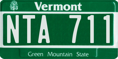 VT license plate NTA711
