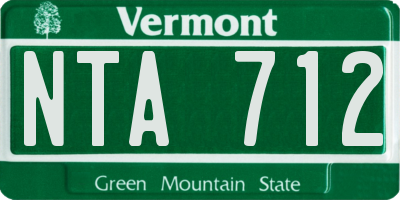 VT license plate NTA712