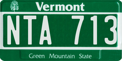 VT license plate NTA713