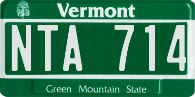 VT license plate NTA714