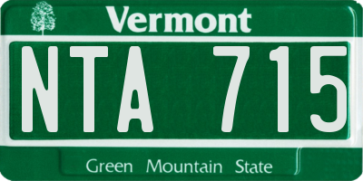VT license plate NTA715