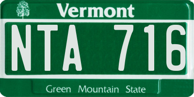 VT license plate NTA716
