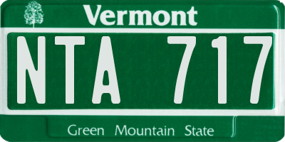 VT license plate NTA717