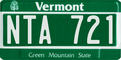 VT license plate NTA721