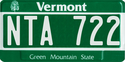 VT license plate NTA722