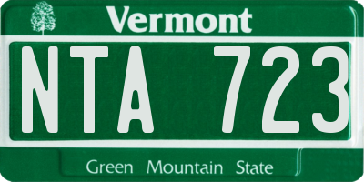 VT license plate NTA723