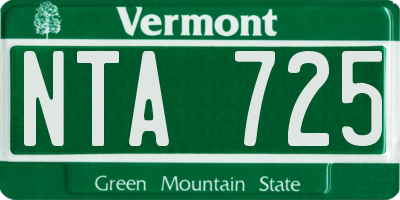 VT license plate NTA725