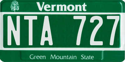 VT license plate NTA727
