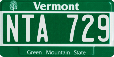 VT license plate NTA729