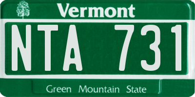 VT license plate NTA731
