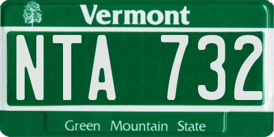 VT license plate NTA732