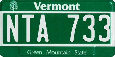 VT license plate NTA733