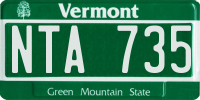 VT license plate NTA735