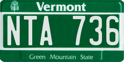VT license plate NTA736