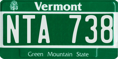 VT license plate NTA738