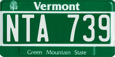 VT license plate NTA739