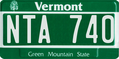 VT license plate NTA740