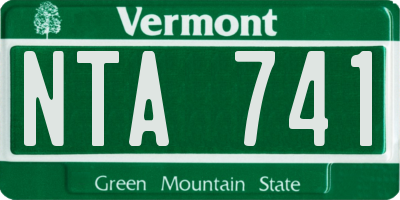 VT license plate NTA741