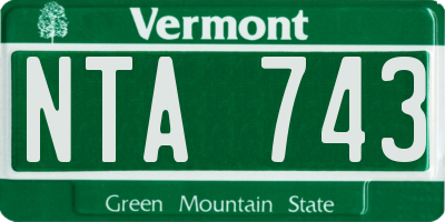 VT license plate NTA743