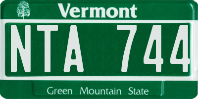 VT license plate NTA744