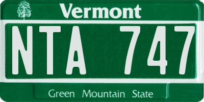 VT license plate NTA747