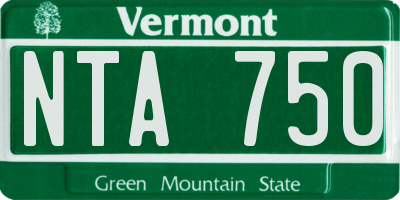 VT license plate NTA750