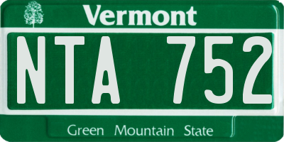 VT license plate NTA752