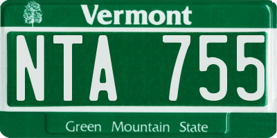 VT license plate NTA755