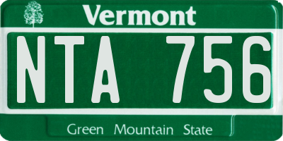 VT license plate NTA756