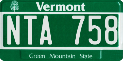 VT license plate NTA758