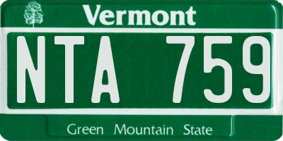 VT license plate NTA759