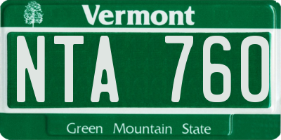 VT license plate NTA760