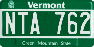 VT license plate NTA762