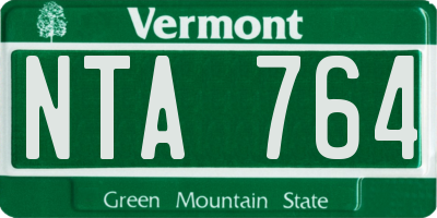 VT license plate NTA764