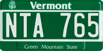 VT license plate NTA765