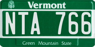 VT license plate NTA766