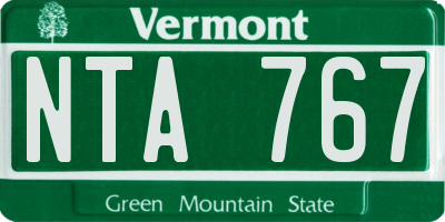 VT license plate NTA767