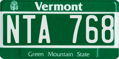 VT license plate NTA768