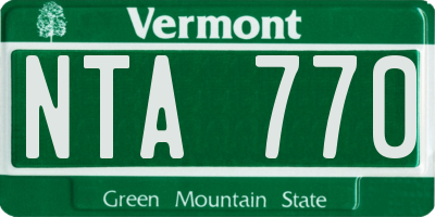 VT license plate NTA770