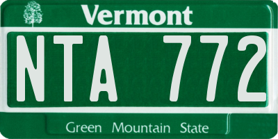 VT license plate NTA772