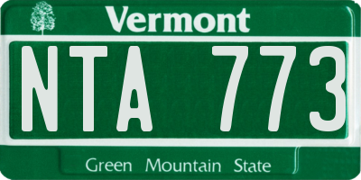 VT license plate NTA773