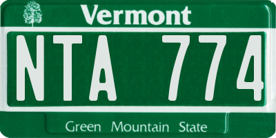 VT license plate NTA774