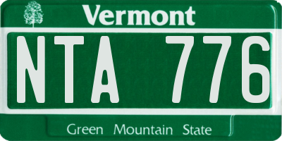 VT license plate NTA776