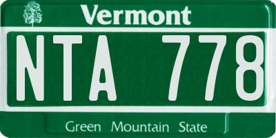 VT license plate NTA778