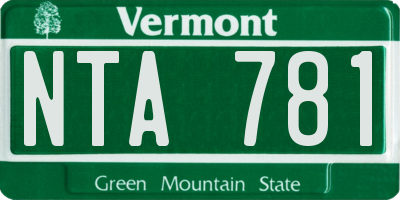 VT license plate NTA781