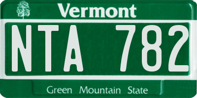 VT license plate NTA782