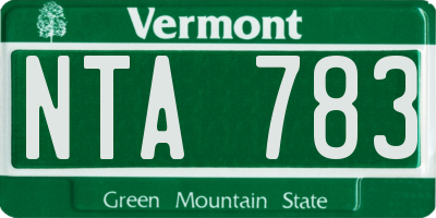 VT license plate NTA783