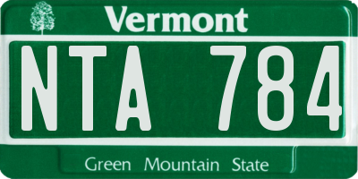 VT license plate NTA784